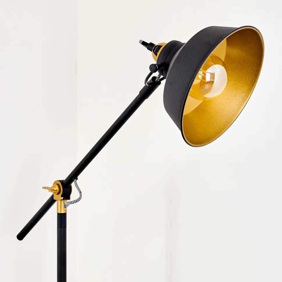 Lampadaire Luven Or, Noir, Noir Dore, 1 Lumiere
