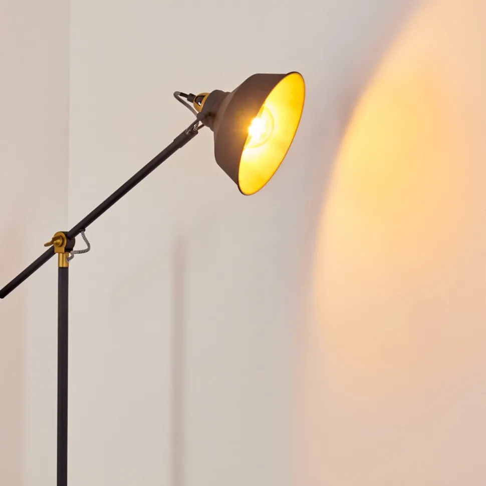 Lampadaire Luven Or, Noir, Noir Dore, 1 Lumiere