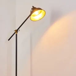 Lampadaire Luven Or, Noir, Noir Dore, 1 Lumiere