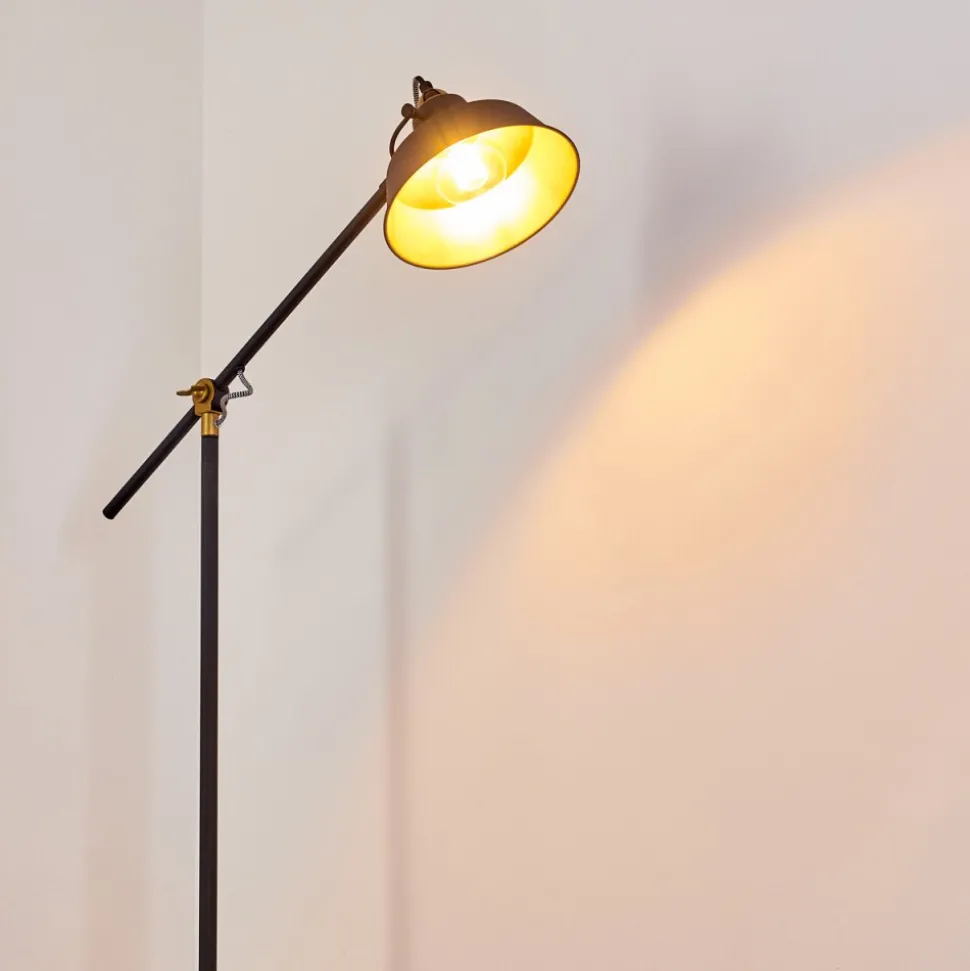 Lampadaire Luven Or, Noir, Noir Dore, 1 Lumiere
