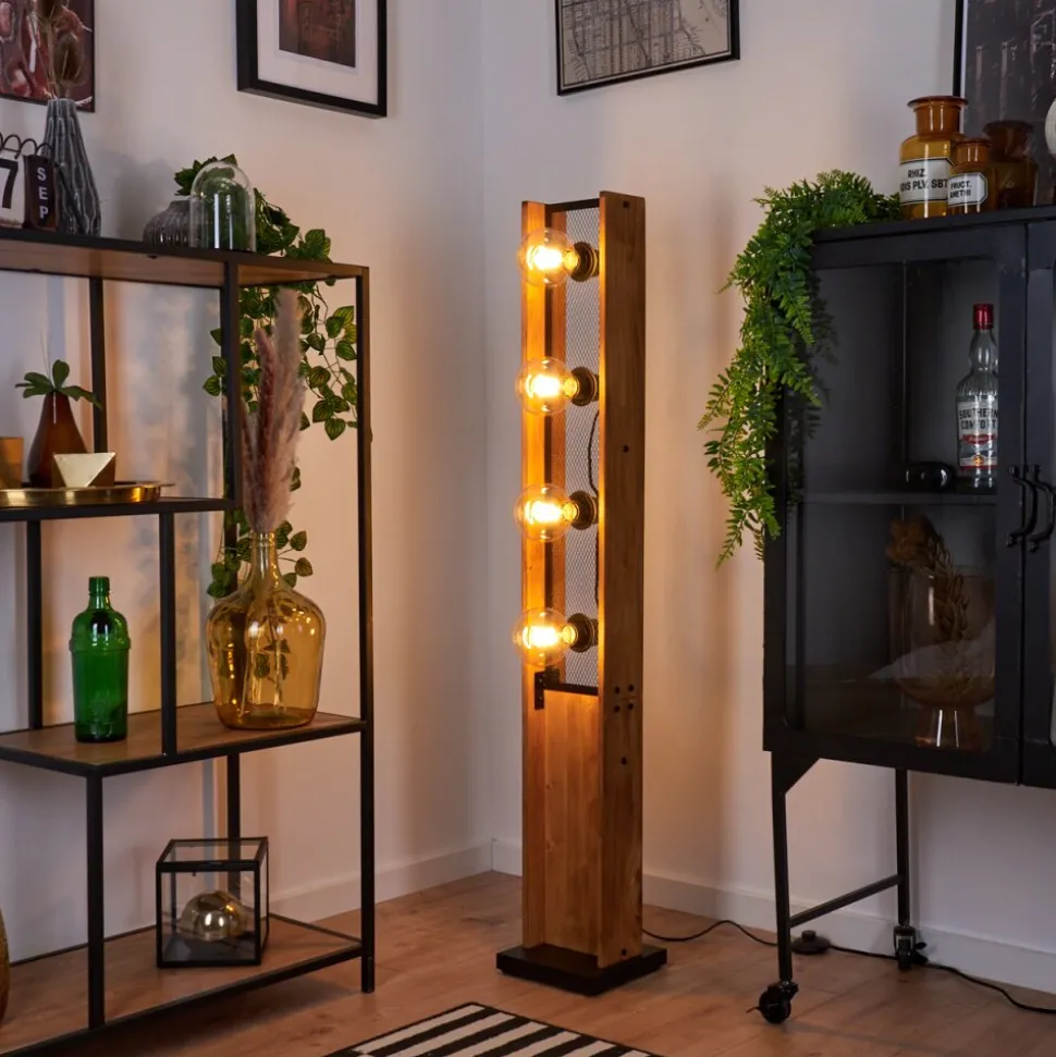 Lampadaire Maahui Ecru, Noir, 4 Lumieres