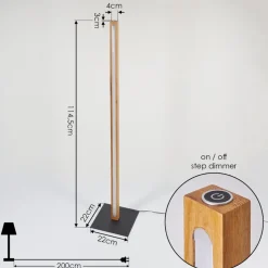 Lampadaire Madou Led Ecru, Noir, 1 Lumiere