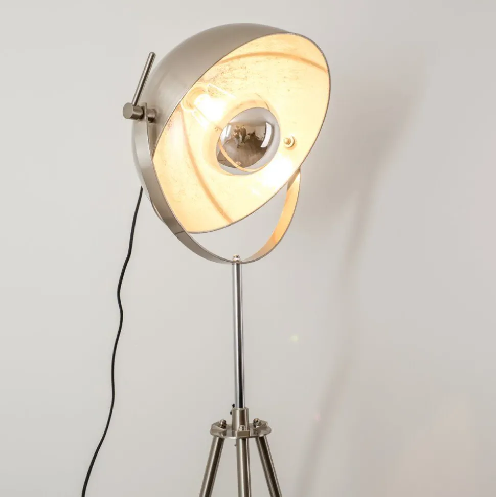 Lampadaire Maloy Chrome, Nickel Mat, 1 Lumiere