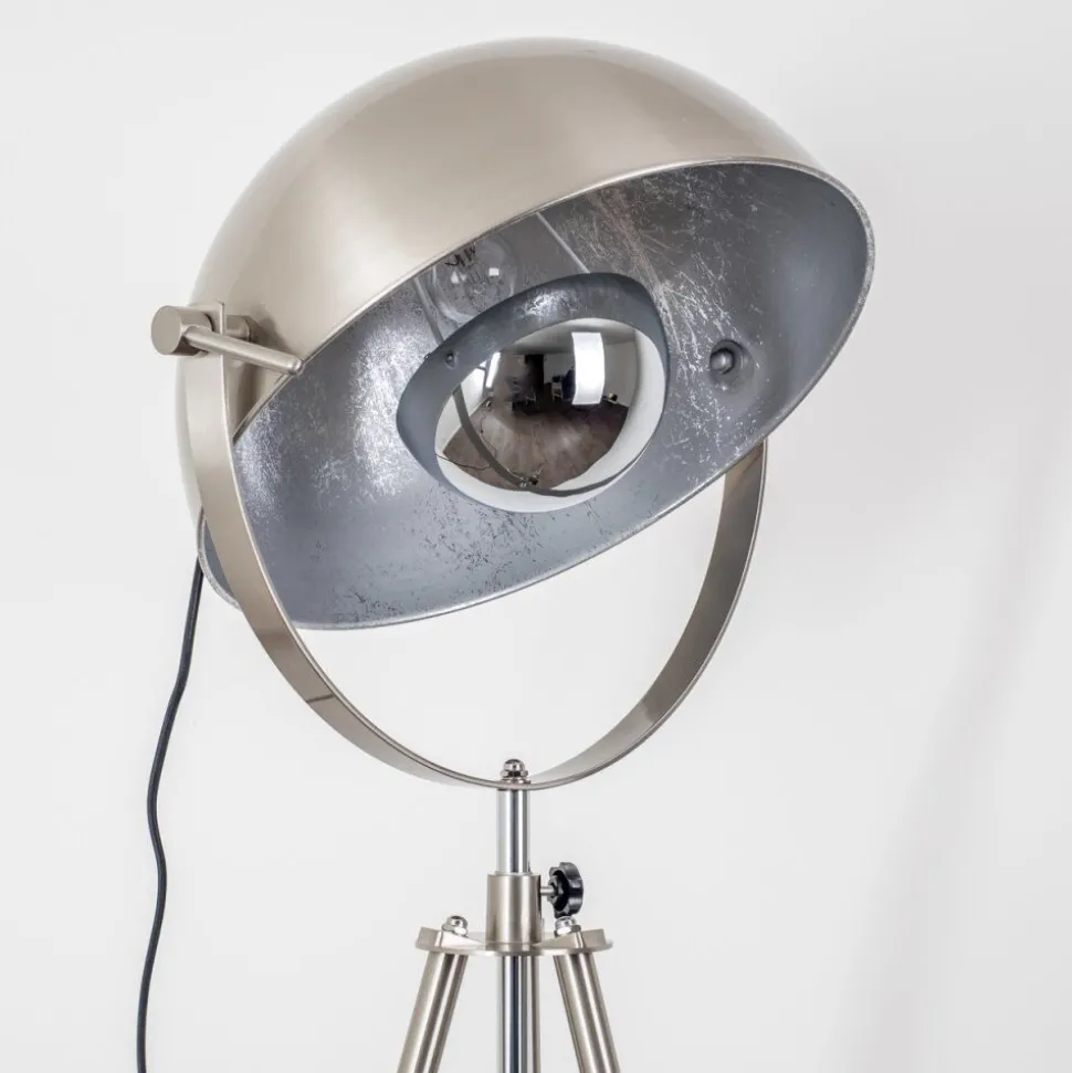 Lampadaire Maloy Chrome, Nickel Mat, 1 Lumiere