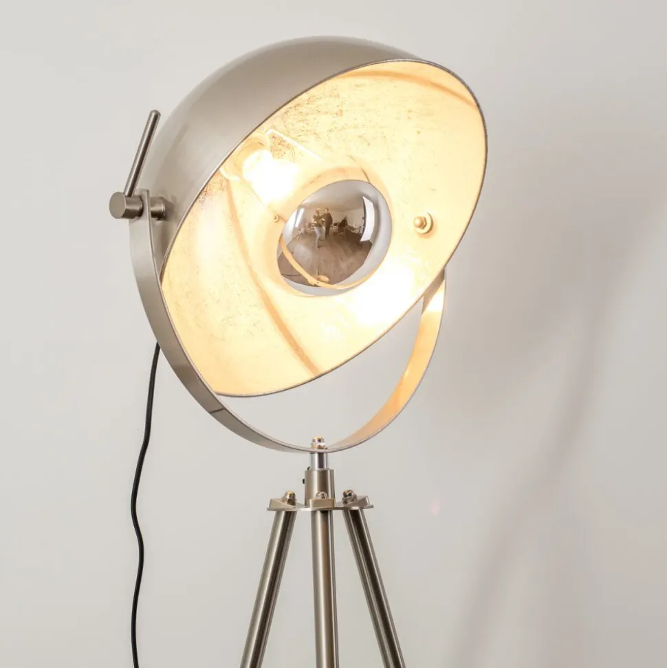 Lampadaire Maloy Chrome, Nickel Mat, 1 Lumiere