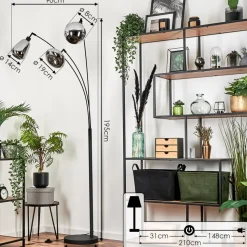 Lampadaire Maynal Noir, 3 Lumieres