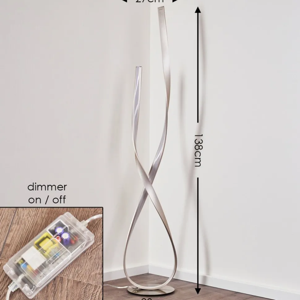 Lampadaire Medle Led Nickel Mat, 1 Lumiere