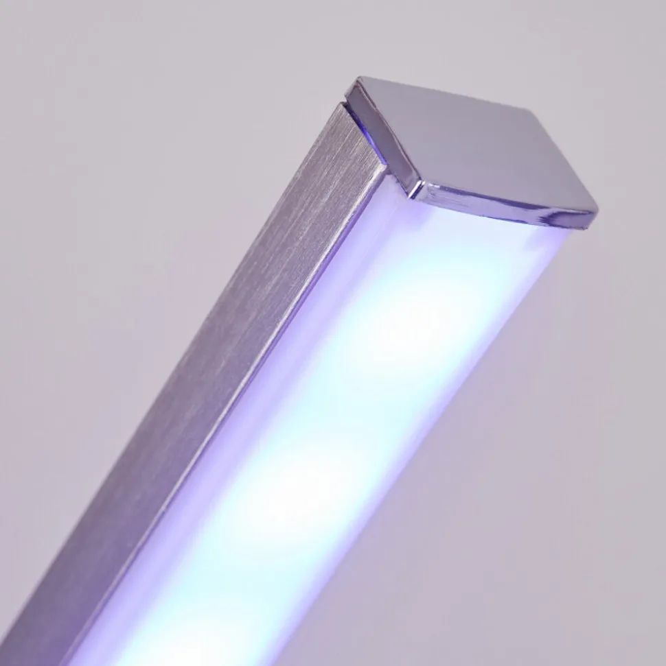 Lampadaire Minacar Led Nickel Mat, 1 Lumiere, Telecommandes, Changeur De Couleurs