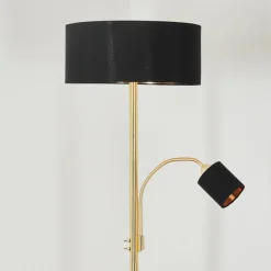 Lampadaire Murteirinha Laiton, Noir, 2 Lumieres