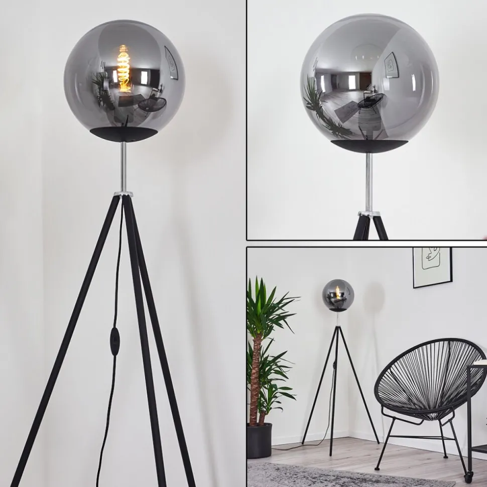 Lampadaire Murter Noir, 1 Lumiere