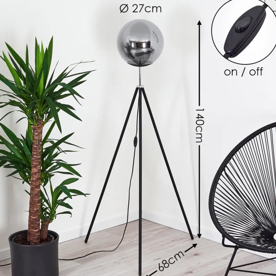 Lampadaire Murter Noir, 1 Lumiere