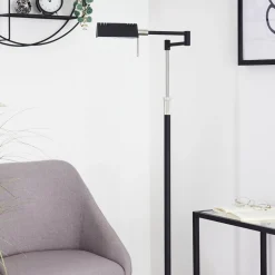 Lampadaire Norrlida Led Chrome, Noir, 1 Lumiere