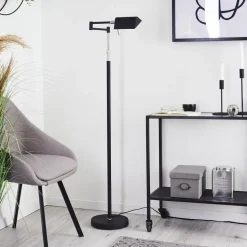 Lampadaire Norrlida Led Chrome, Noir, 1 Lumiere