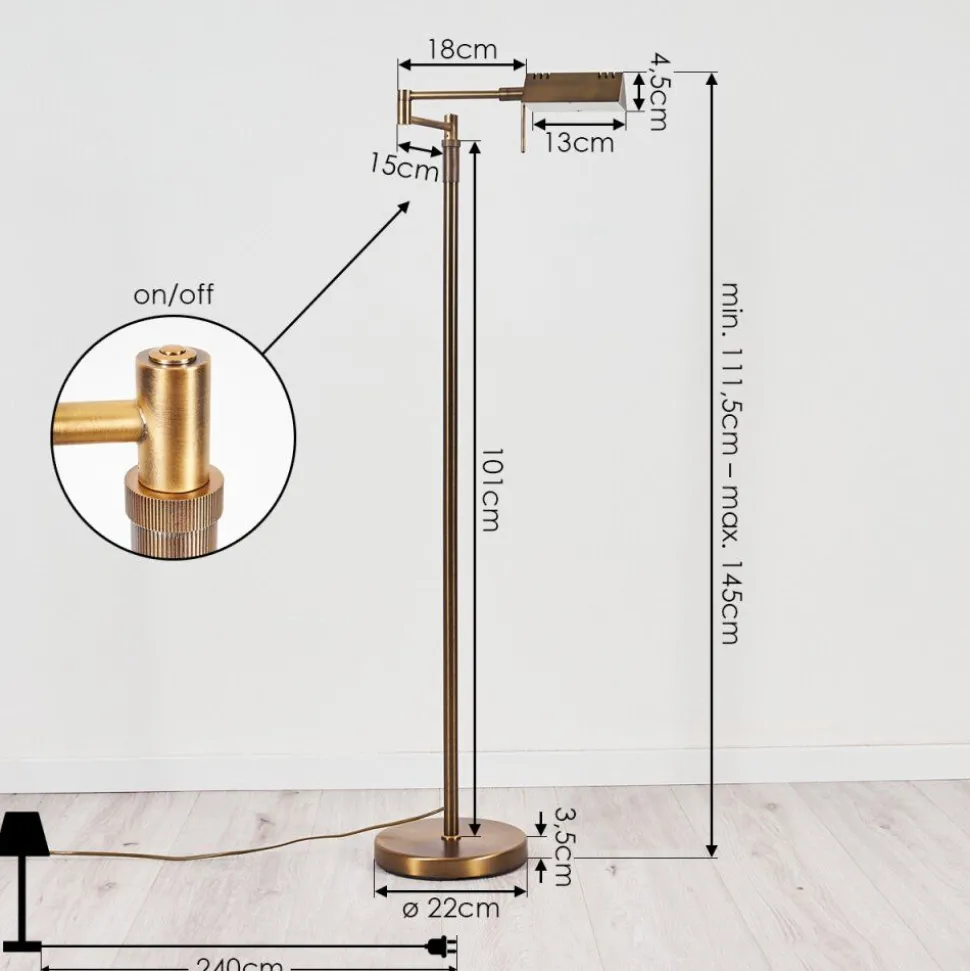 Lampadaire Norrlida Led Laiton, 1 Lumiere