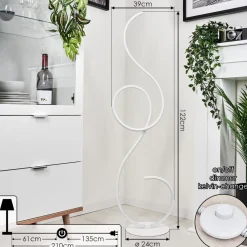Lampadaire Olok Led Blanc, 1 Lumiere