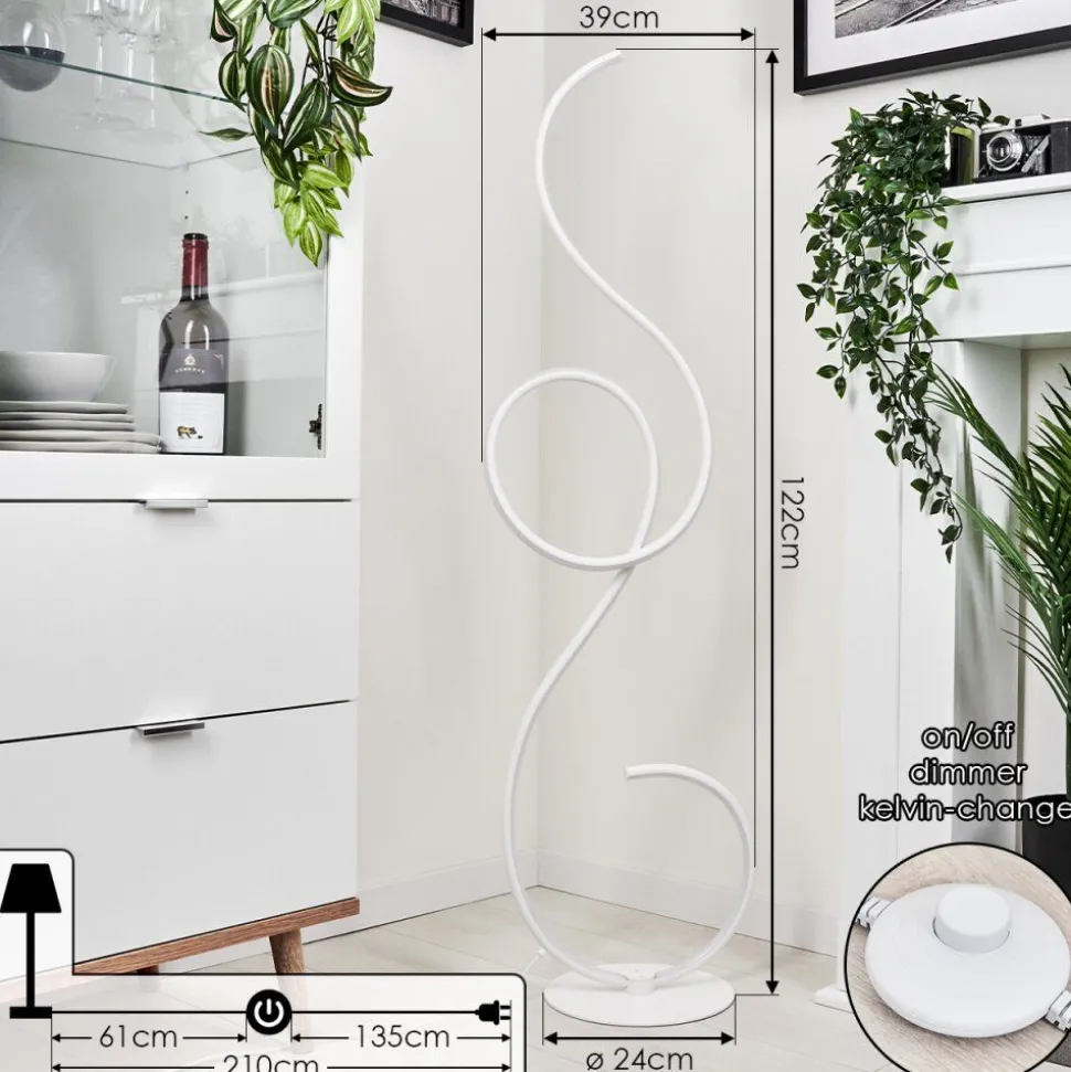 Lampadaire Olok Led Blanc, 1 Lumiere
