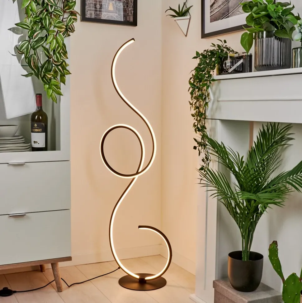 Lampadaire Olok Led Noir, 1 Lumiere