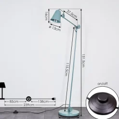 Lampadaire Pany Bleu, 1 Lumiere