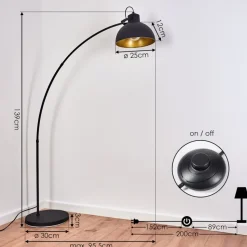 Lampadaire Parola Noir, 1 Lumiere