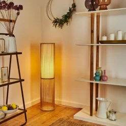 Lampadaire Peri Bois Clair, 1 Lumiere