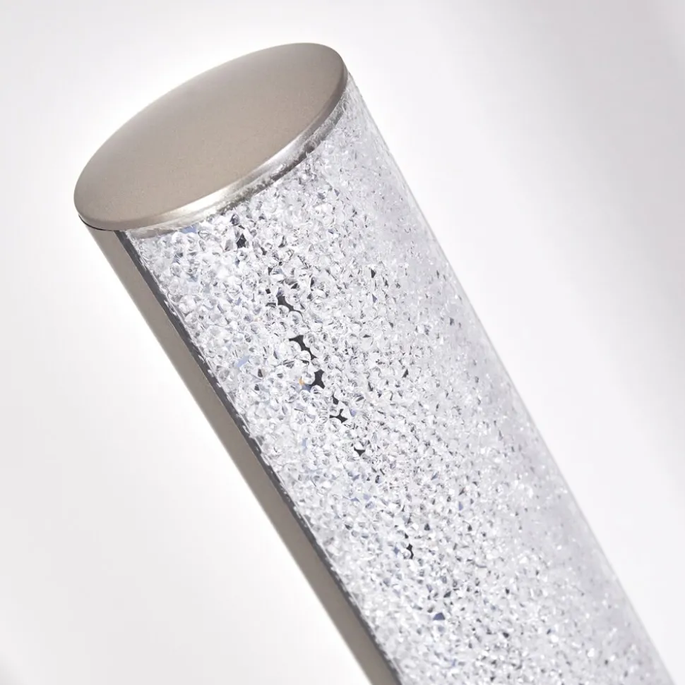 Lampadaire Pipe Led Nickel Mat, 1 Lumiere, Telecommandes, Changeur De Couleurs