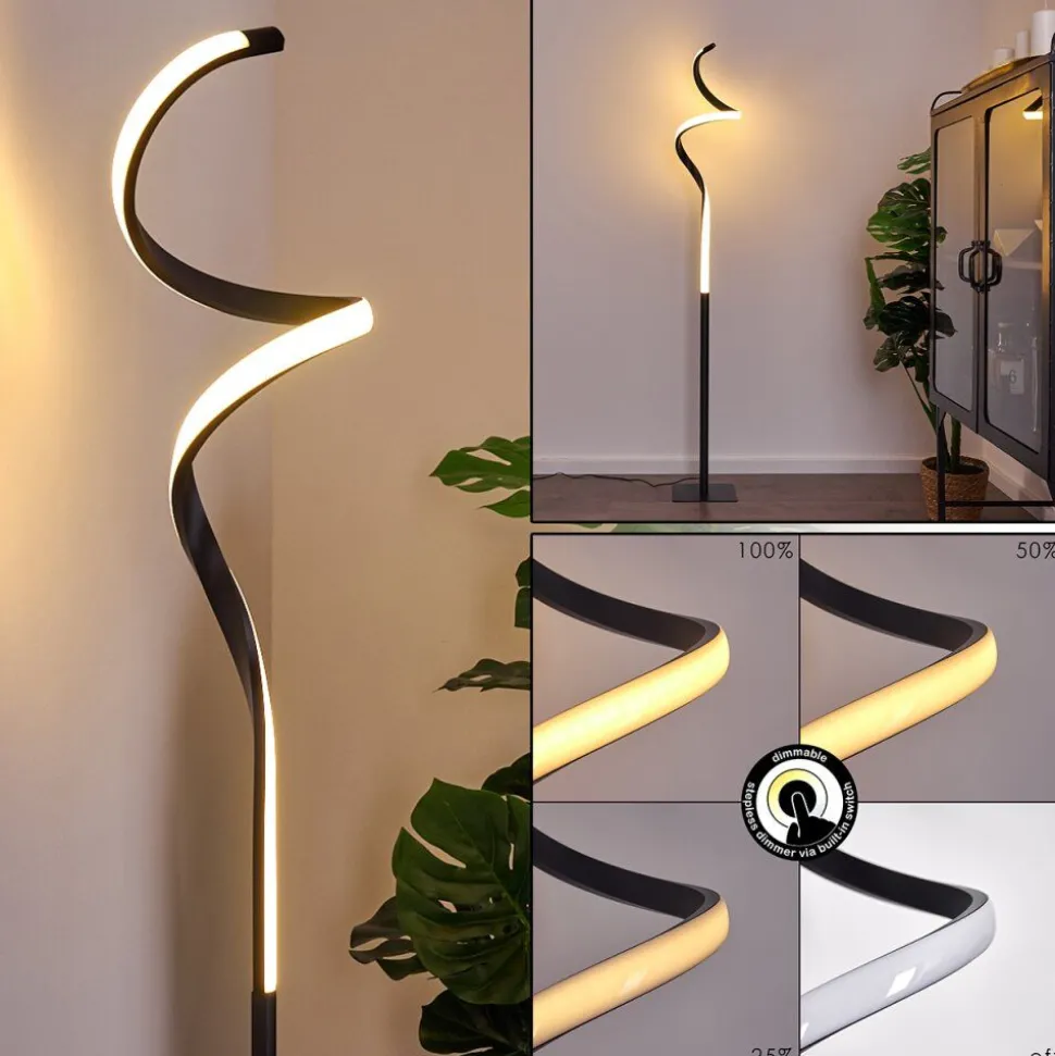 Lampadaire Pitasch Led Noir, 1 Lumiere