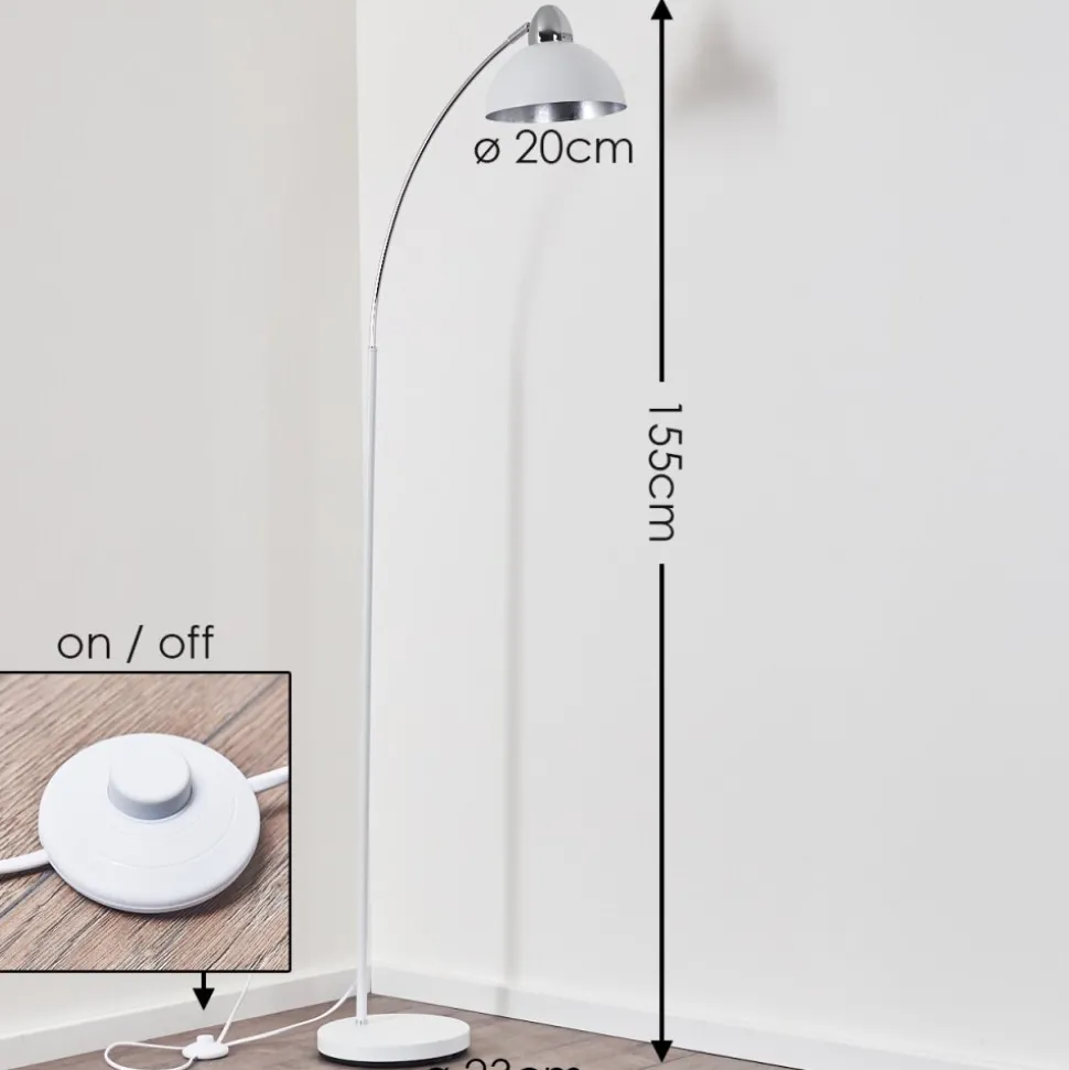Lampadaire Poitou Blanc, 1 Lumiere