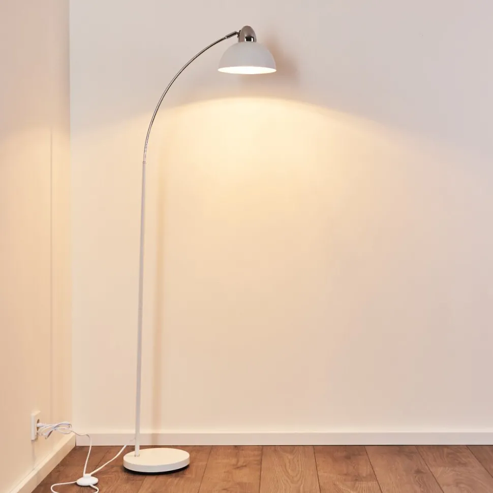 Lampadaire Poitou Blanc, 1 Lumiere