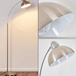 Lampadaire Poitou Nickel Mat, 1 Lumiere
