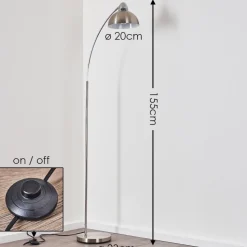 Lampadaire Poitou Nickel Mat, 1 Lumiere