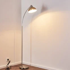 Lampadaire Poitou Nickel Mat, 1 Lumiere