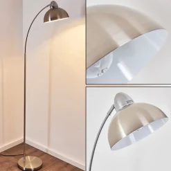 Lampadaire Poitou Nickel Mat, 1 Lumiere