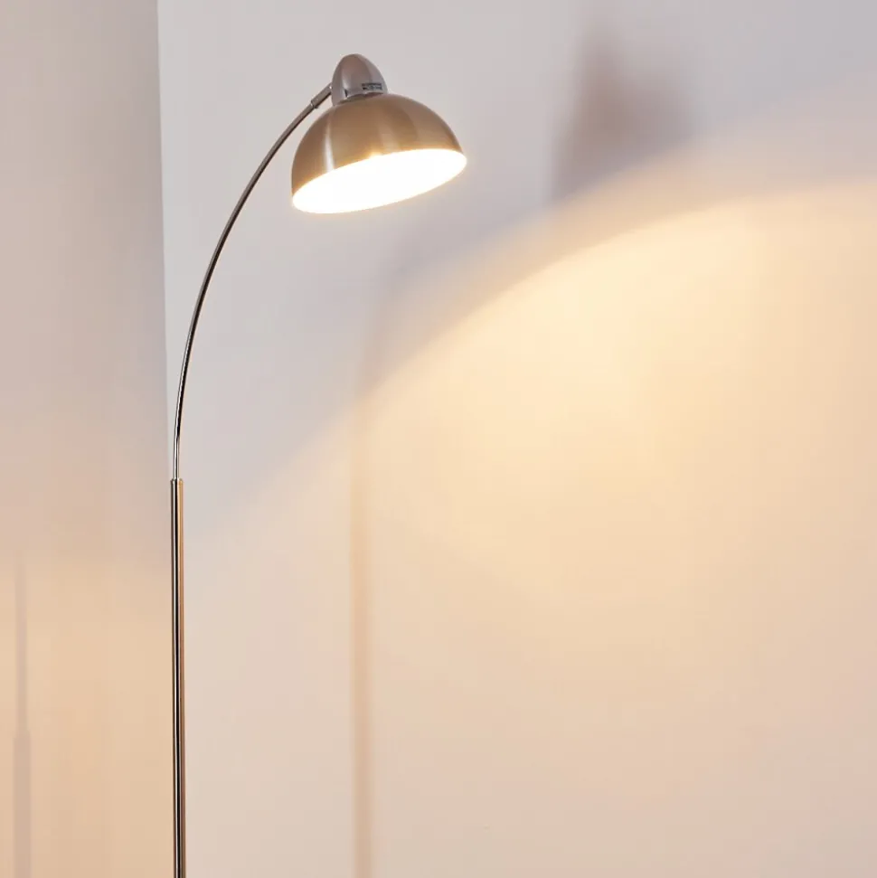 Lampadaire Poitou Nickel Mat, 1 Lumiere