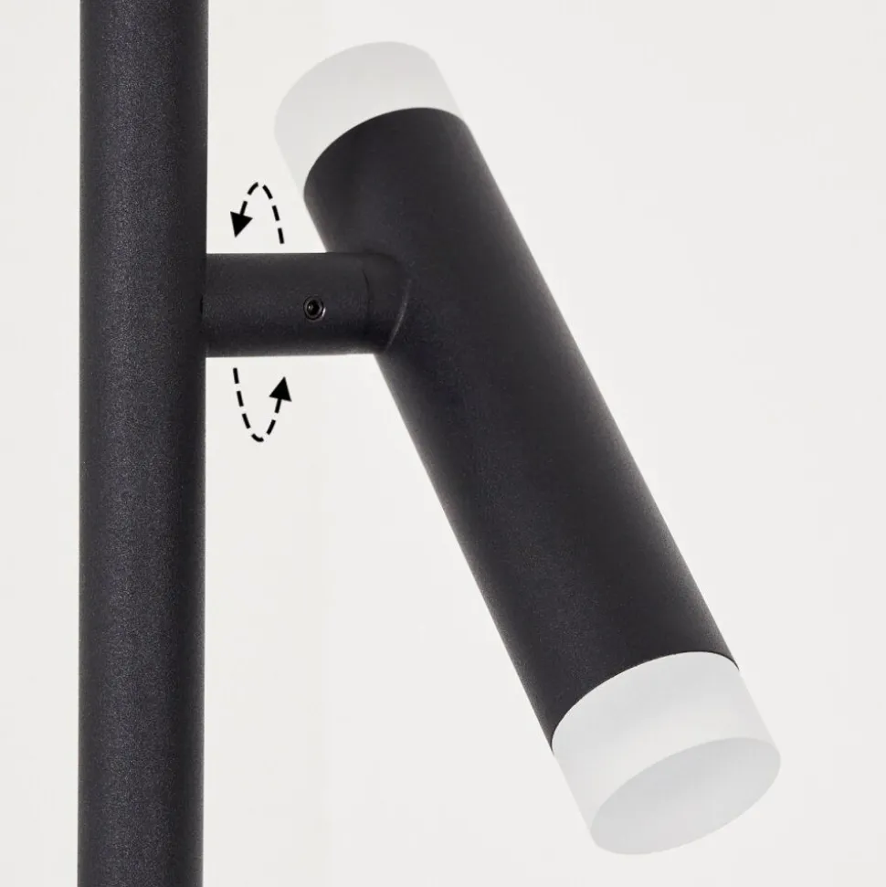 Lampadaire Pousseline Led Noir, 1 Lumiere