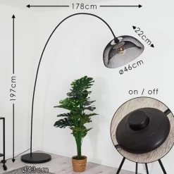 Lampadaire Pralo Noir, 1 Lumiere