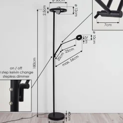 Lampadaire Rabeja Led Noir, 2 Lumieres
