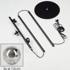 Lampadaire Remaisnil Noir, 3 Lumieres