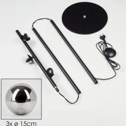 Lampadaire Remaisnil Noir, 3 Lumieres