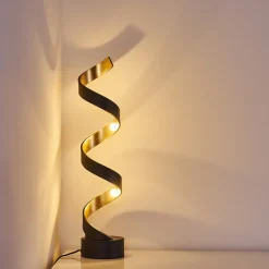 Lampadaire Rezat Led Noir Dore, 1 Lumiere