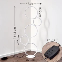 Lampadaire Rodekro Led Blanc, 1 Lumiere