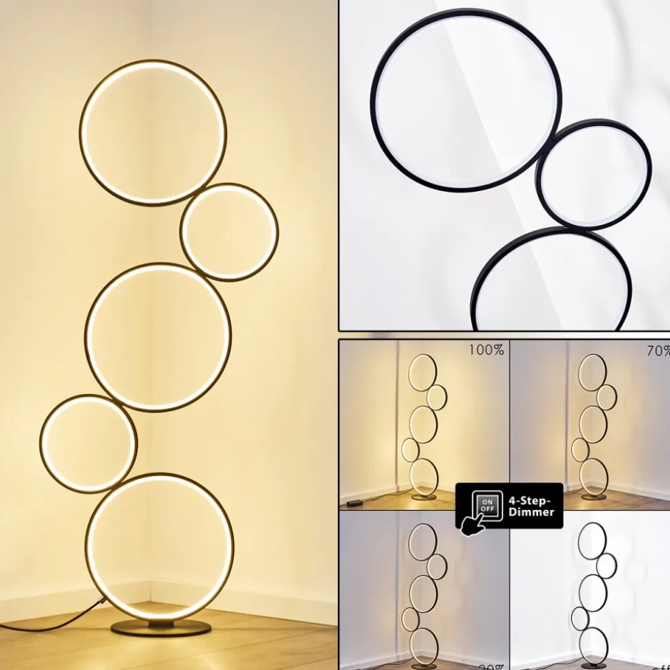 Lampadaire Rodekro Led Noir, 1 Lumiere