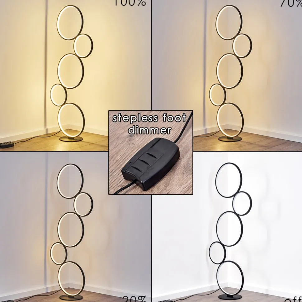 Lampadaire Rodekro Led Noir, 1 Lumiere