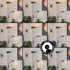 Lampadaire Rom Led Laiton, 2 Lumieres