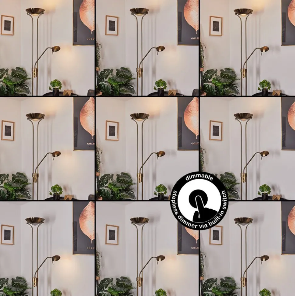 Lampadaire Rom Led Laiton, 2 Lumieres