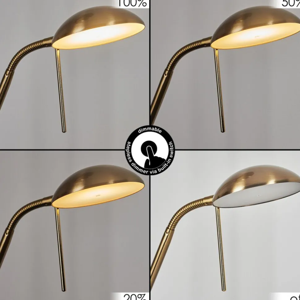 Lampadaire Rom Led Laiton, 2 Lumieres