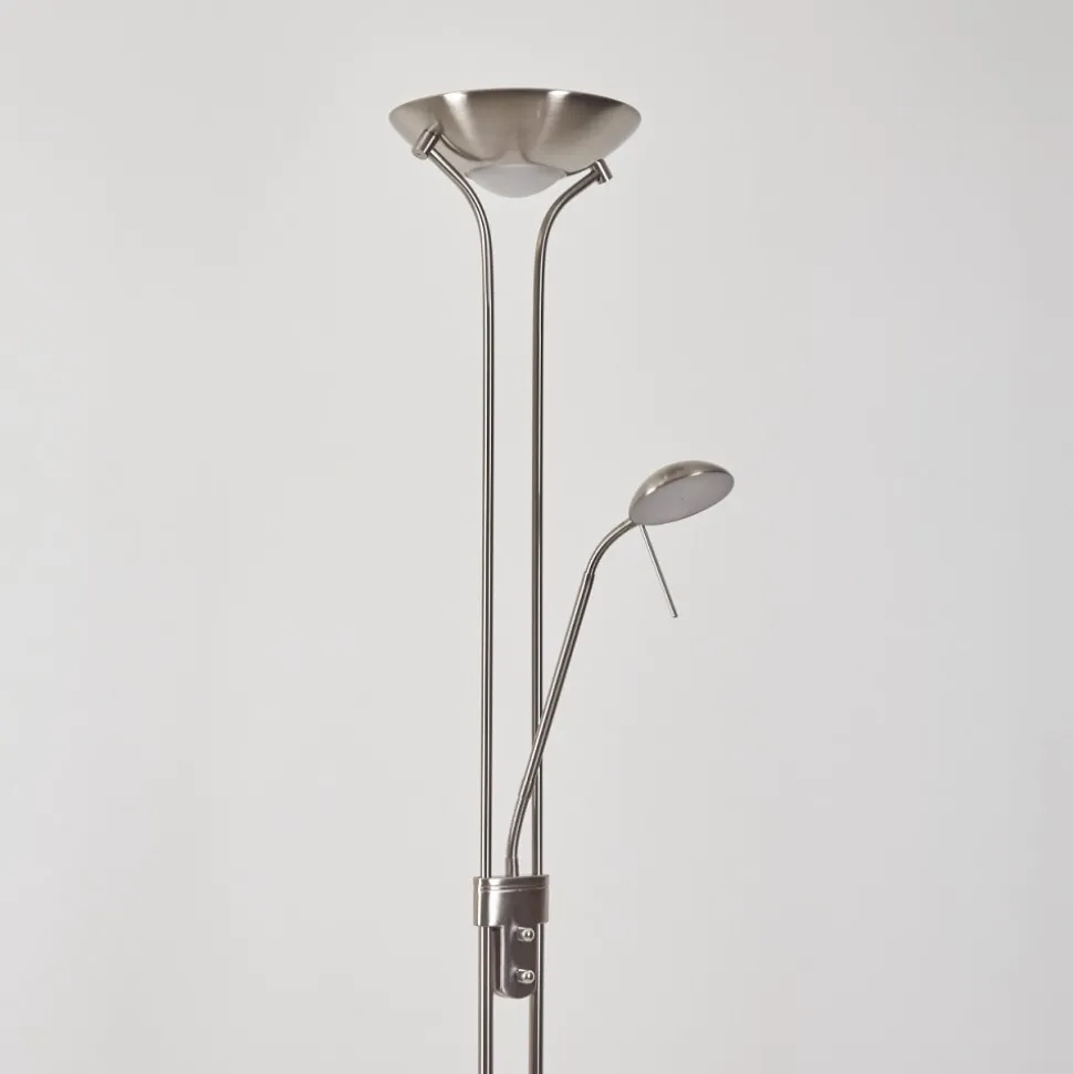 Lampadaire Rom Led Nickel Mat, 2 Lumieres