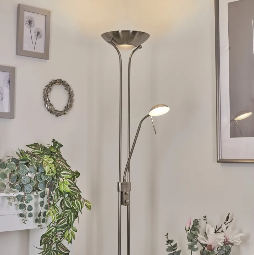 Lampadaire Rom Led Nickel Mat, 2 Lumieres