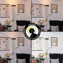 Lampadaire Rom Led Vieux Laiton, 2 Lumieres