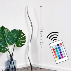 Lampadaire Saginaw Led Nickel Mat, 1 Lumiere, Telecommandes, Changeur De Couleurs