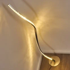 Lampadaire Saginaw Led Nickel Mat, 1 Lumiere, Telecommandes, Changeur De Couleurs